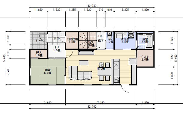 36坪5LDK書斎のある間取り 理想の間取り